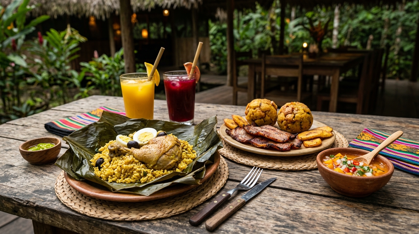 Platos típicos de San Martín: Juane y Tacacho con Cecina